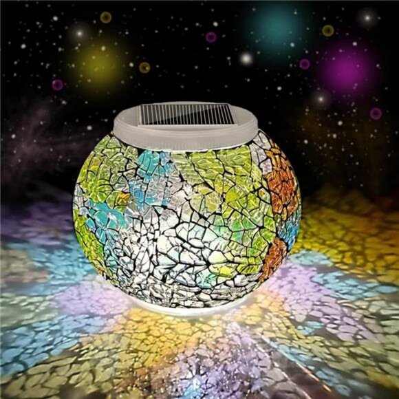 Color Changing Solar Powered Glass Ball Garden Lights, Solar Lantern - Picture 1 of 7